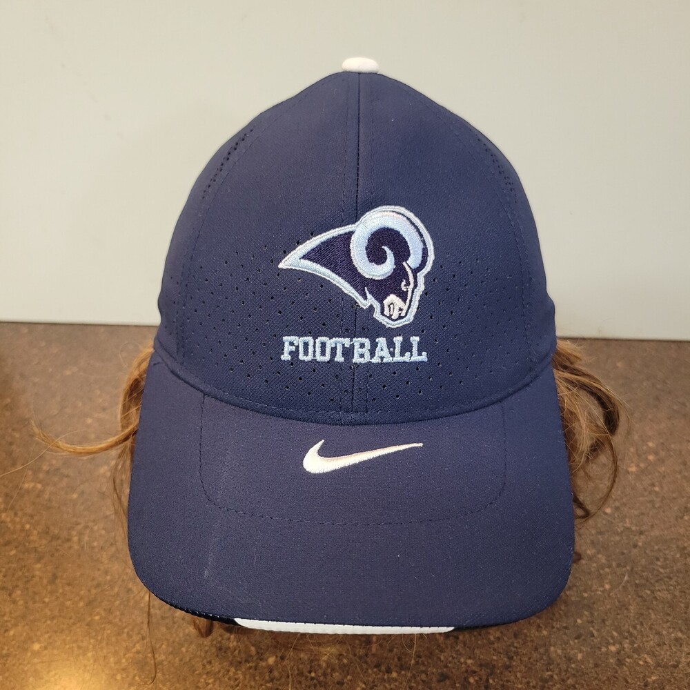 NFL St. Louis Rams Nike Legacy91 Dri Fit Baseball Cap Mens Blue Adjustable Hat